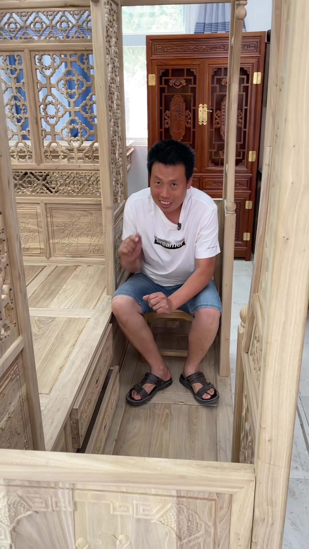 老榆木家具实木家具架子床