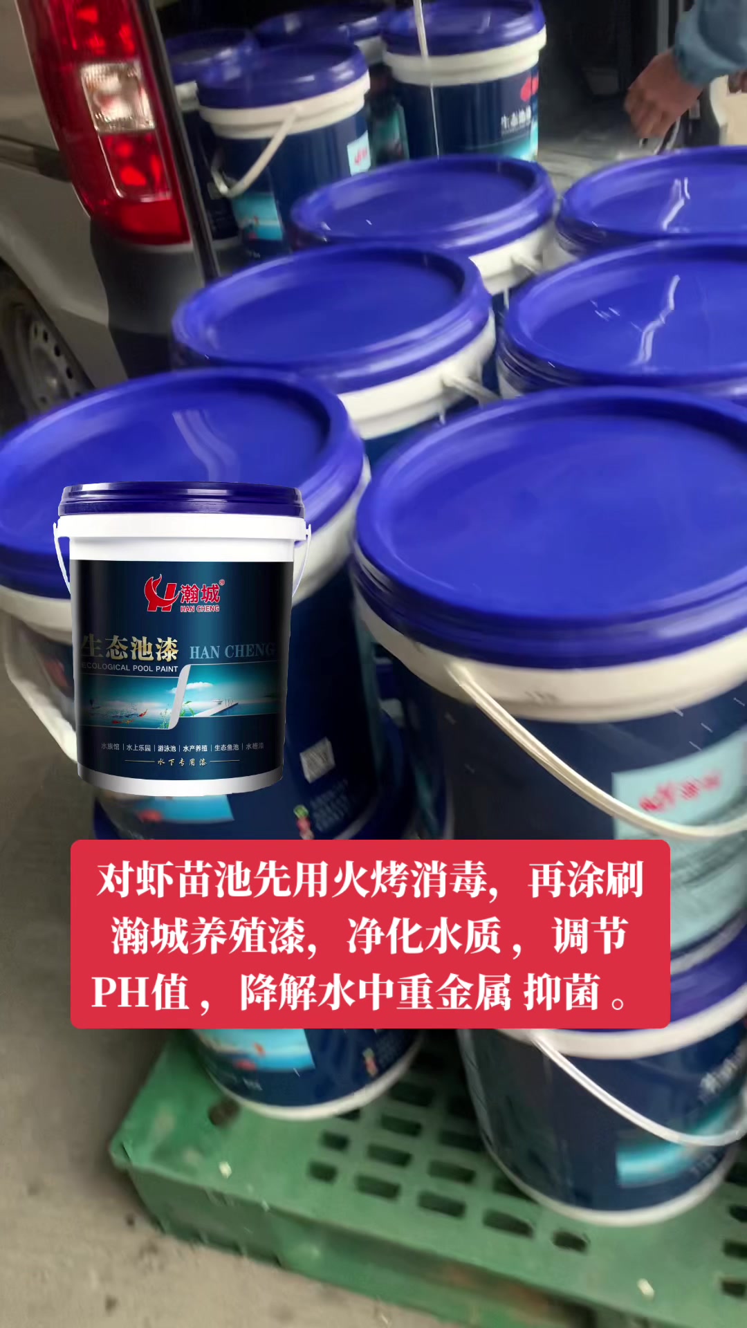 瀚城养殖漆涂刷虾苗池,先火烤消毒
