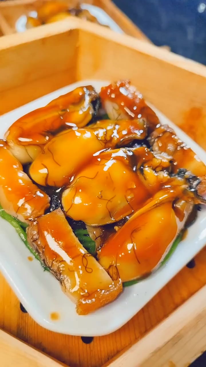 经典粤点教程 发菜蒸蚝豉