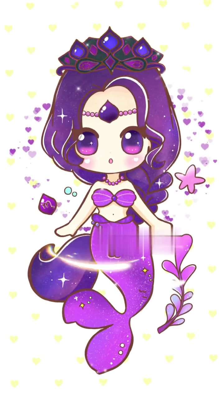 十二星座美人鱼公主卡通画 合集