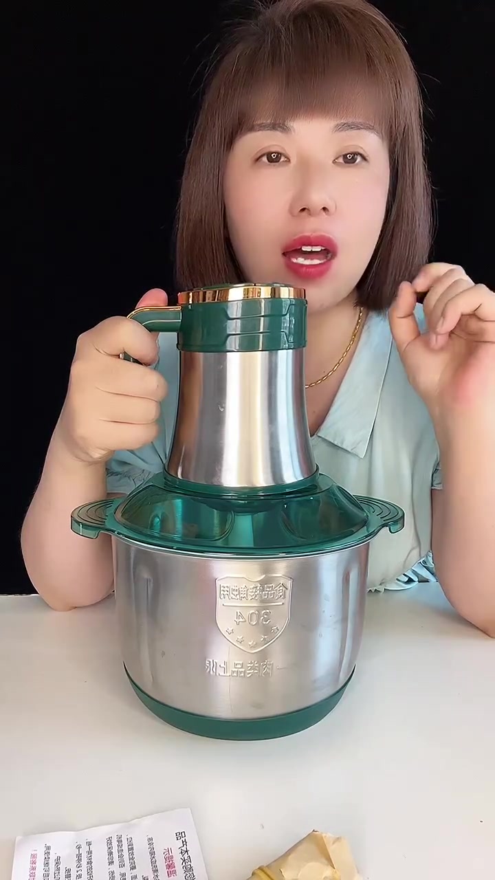 顶圣新升级5L升5档位家用不锈钢绞肉机,500瓦大功率,6叶刀,做饺子能绞肉绞菜,能和面、