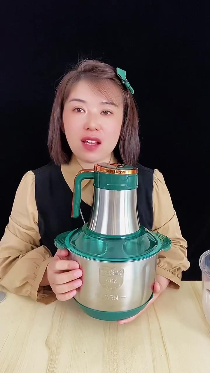 顶圣新升级5L升5档位家用不锈钢绞肉机,500瓦大功率,6叶刀,做饺子能绞肉绞菜,能和面、