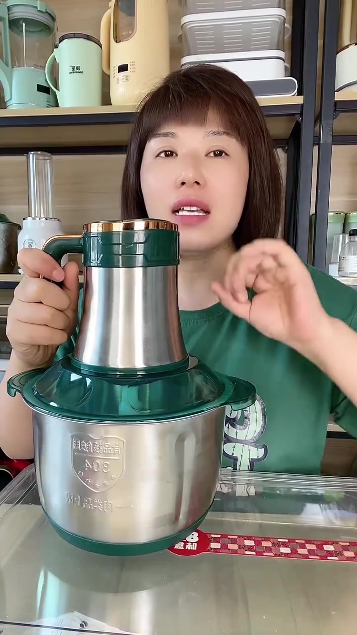 顶圣新升级5L升5档位家用304不锈钢绞肉机,500瓦大功率,6叶刀,包饺子能绞肉绞菜,能