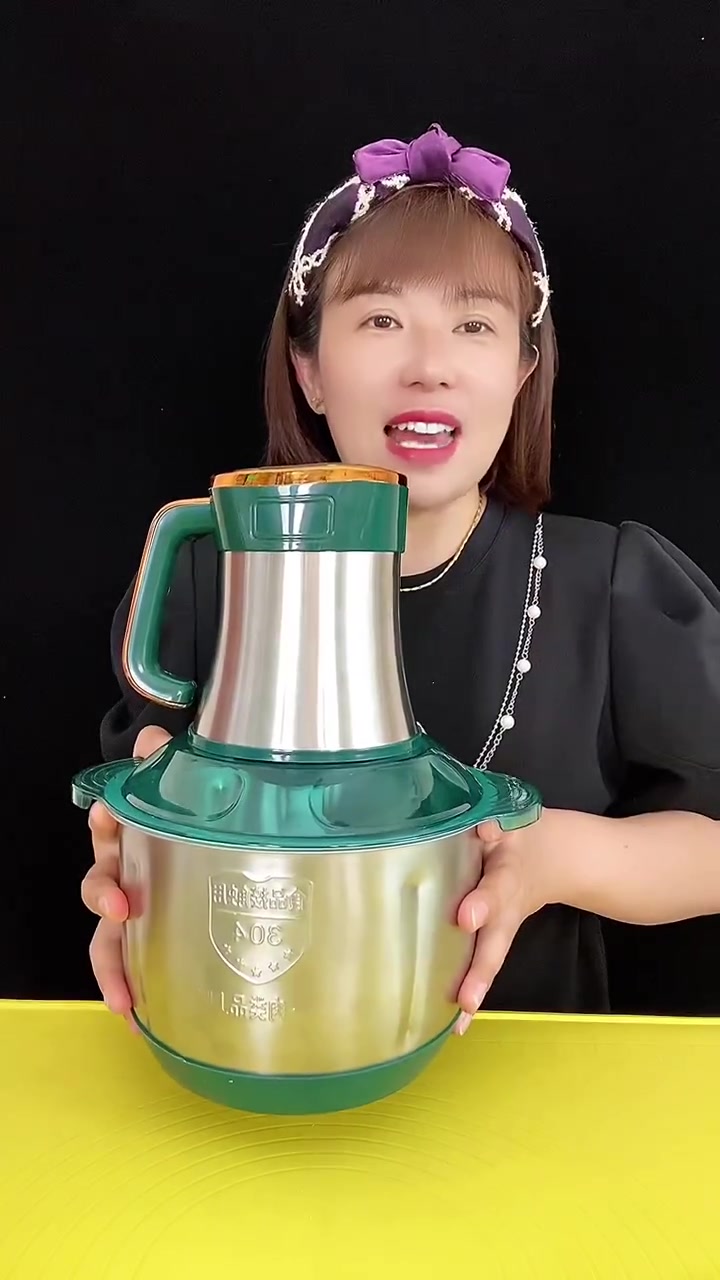 新升级大容量绞肉机,5升304不锈钢的盆,1-10口人适用,七档可调速,绞肉绞菜绞水果,和