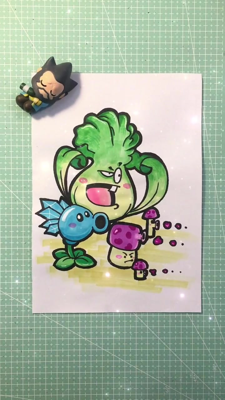 第5集|四步教会你创意画,白菜会功夫,“僵尸”挡不住!一定看到最后,最后的效果更棒哦!一起