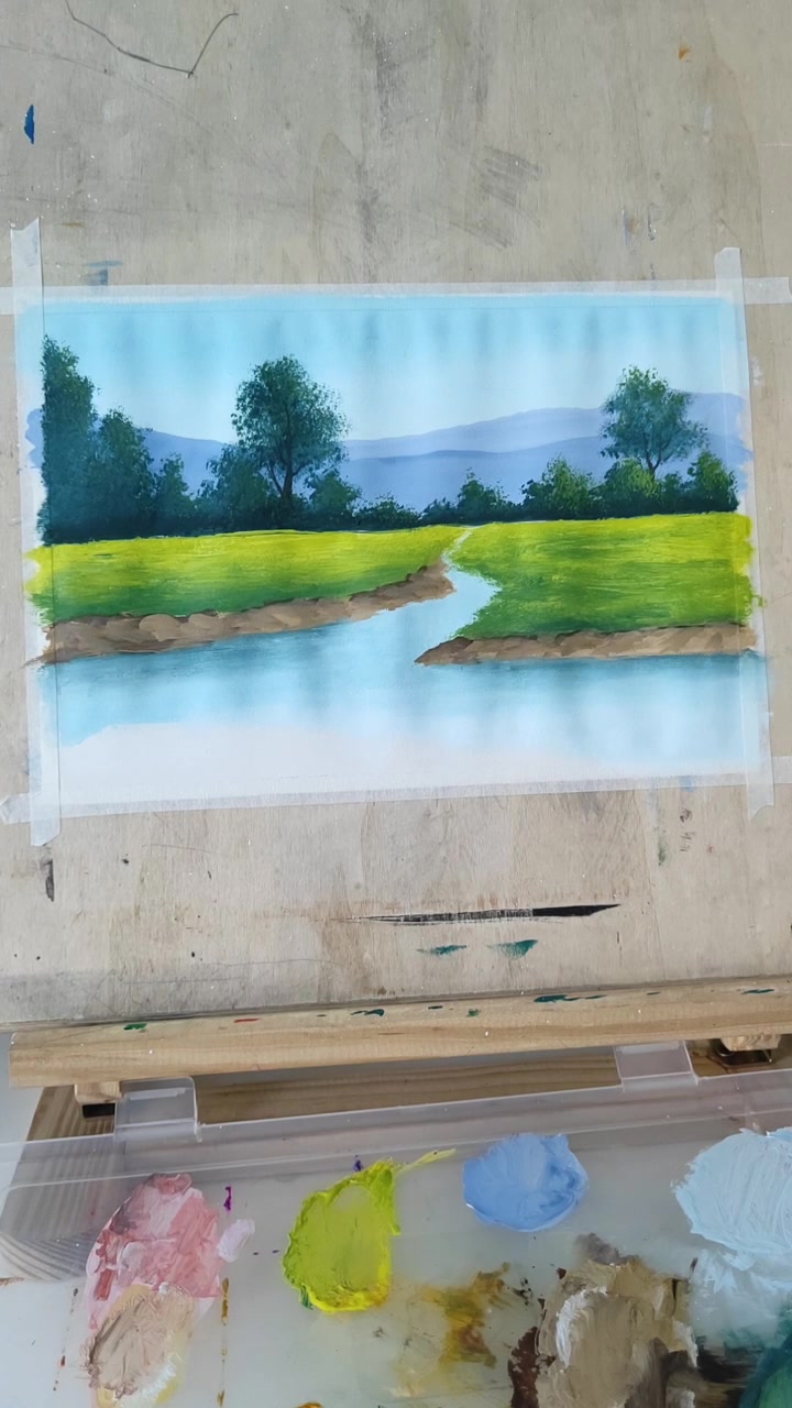 简单水粉风景画教程