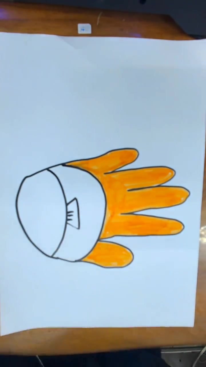 手掌画-鱼,祝大家年年有余,新年快乐 手掌画 简笔画 新年画