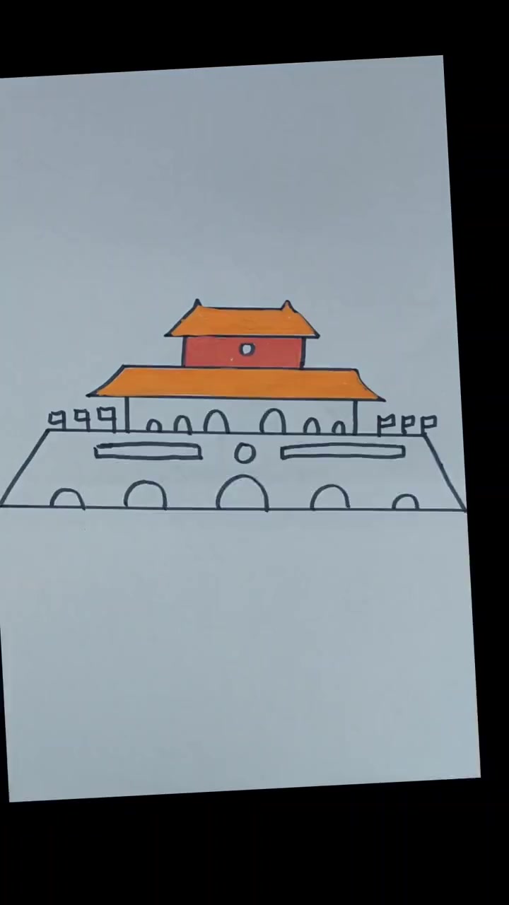我爱我的祖国 简笔画 天安门