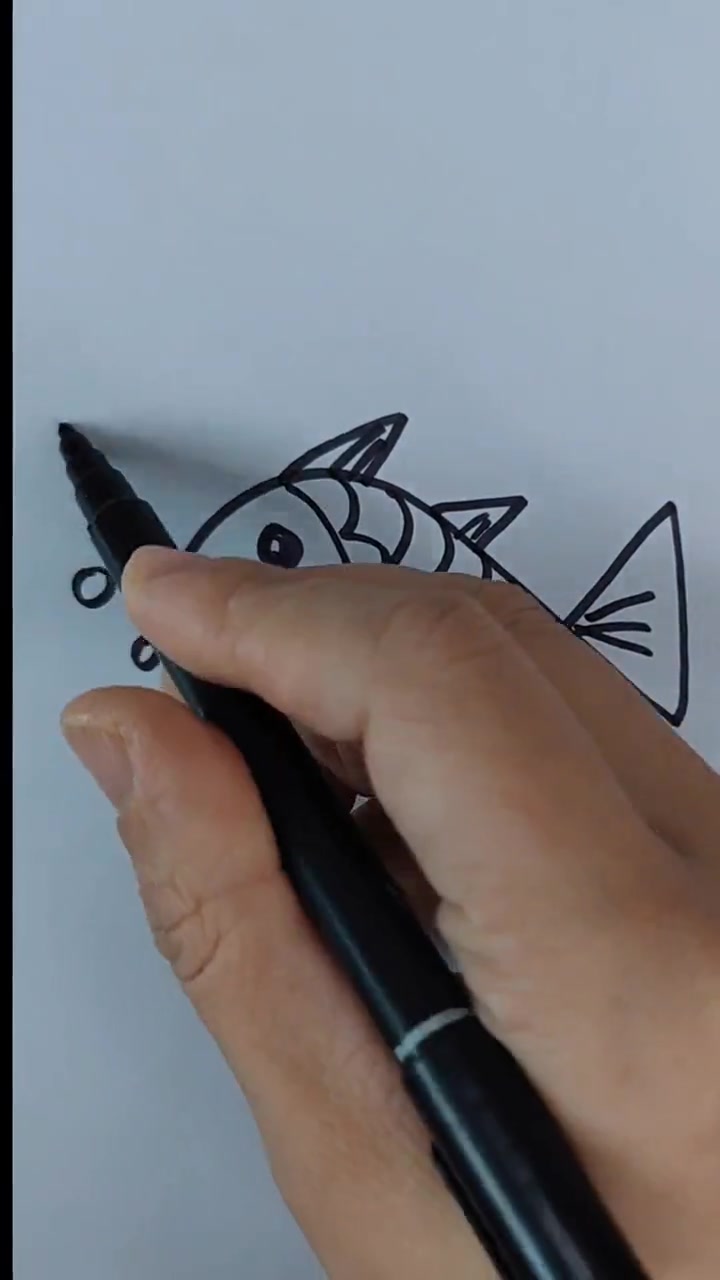 祝大家年年有鱼 简笔画 一学就会系列