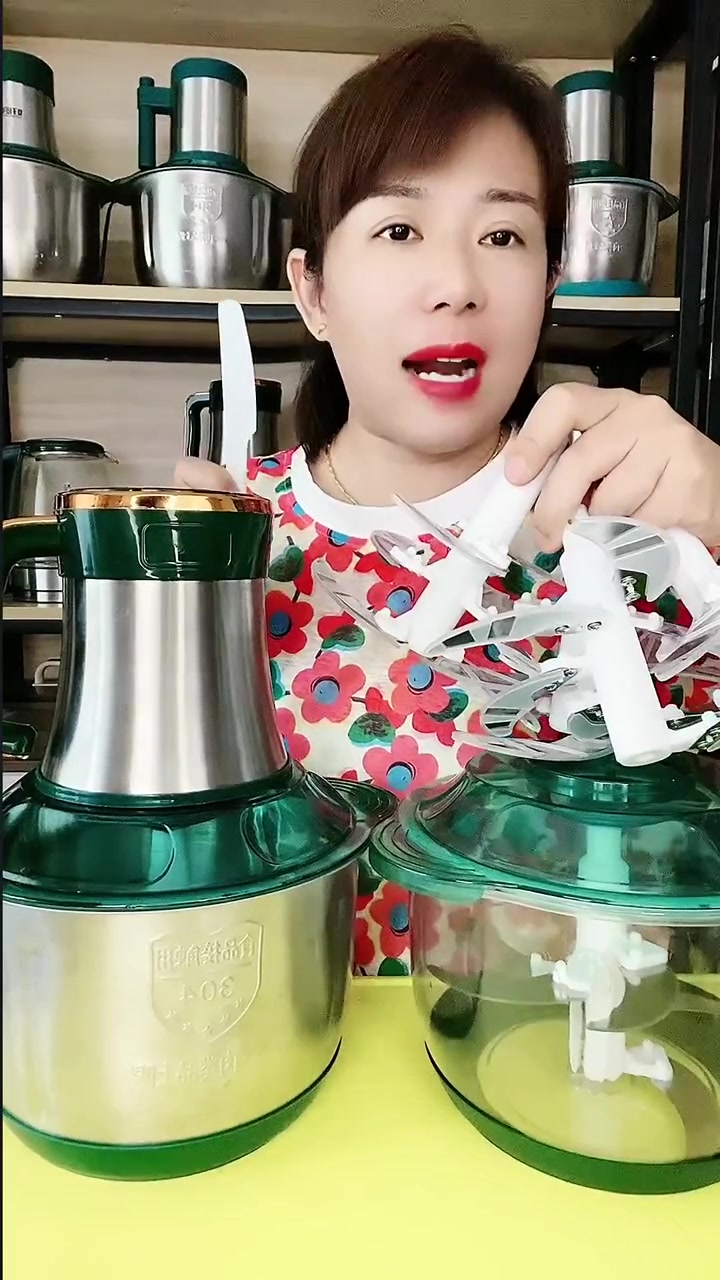 新升级大容量绞肉机,5升304不锈钢的盆,1-10口人适用,七档可调速,绞肉绞菜绞水果,和