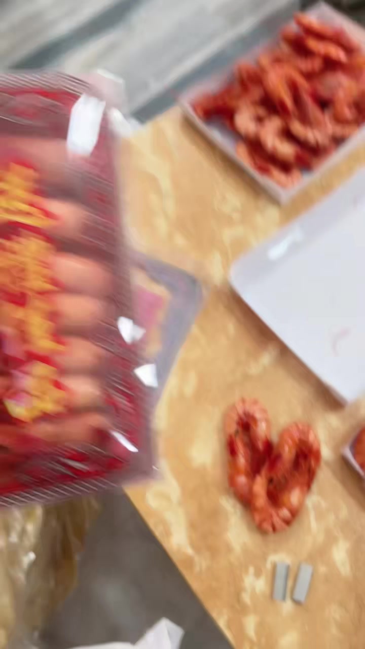 打包好 纯淡干九节虾干,平均一斤18对