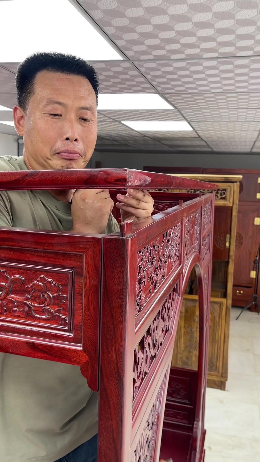 老榆木家具实木家具架子床