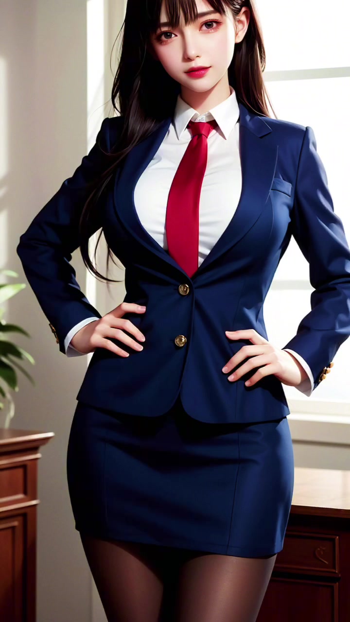 AI美女系列壁纸第1期——穿西装打领带#ai绘画#神仙颜值