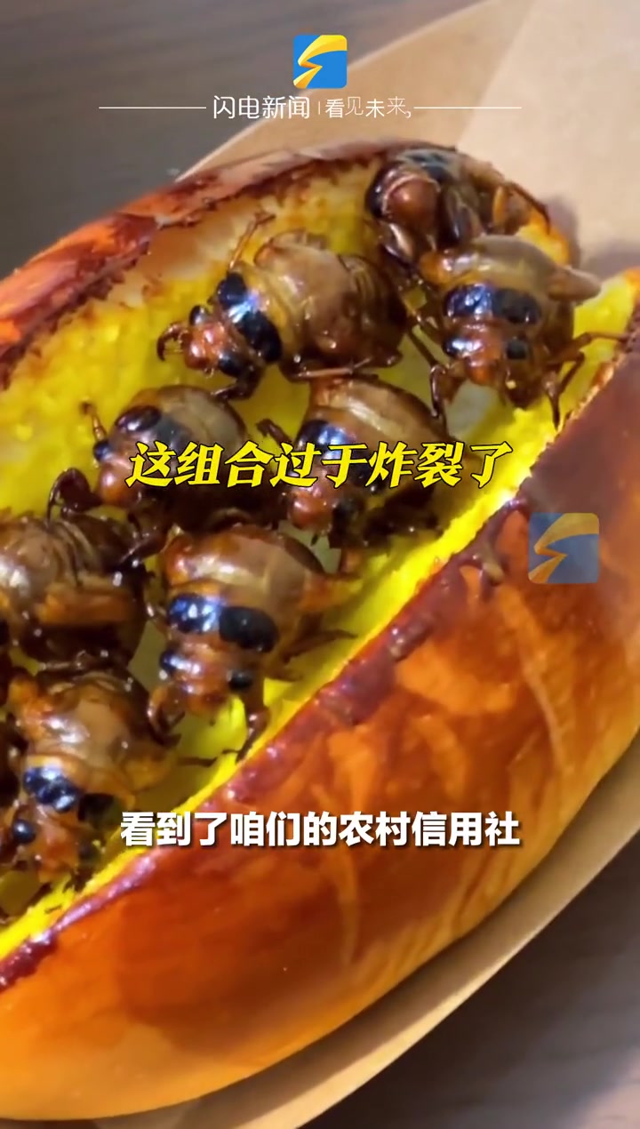 7月21日,山东临沂。山东蛋糕店老板自创“金蝉面包” 网友:这组合过于炸裂了 知了猴 人间