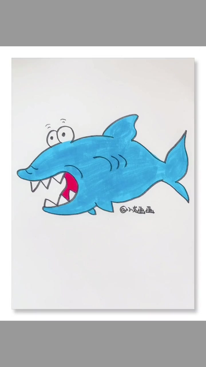 鲨鱼简笔画 简笔画 每日一画