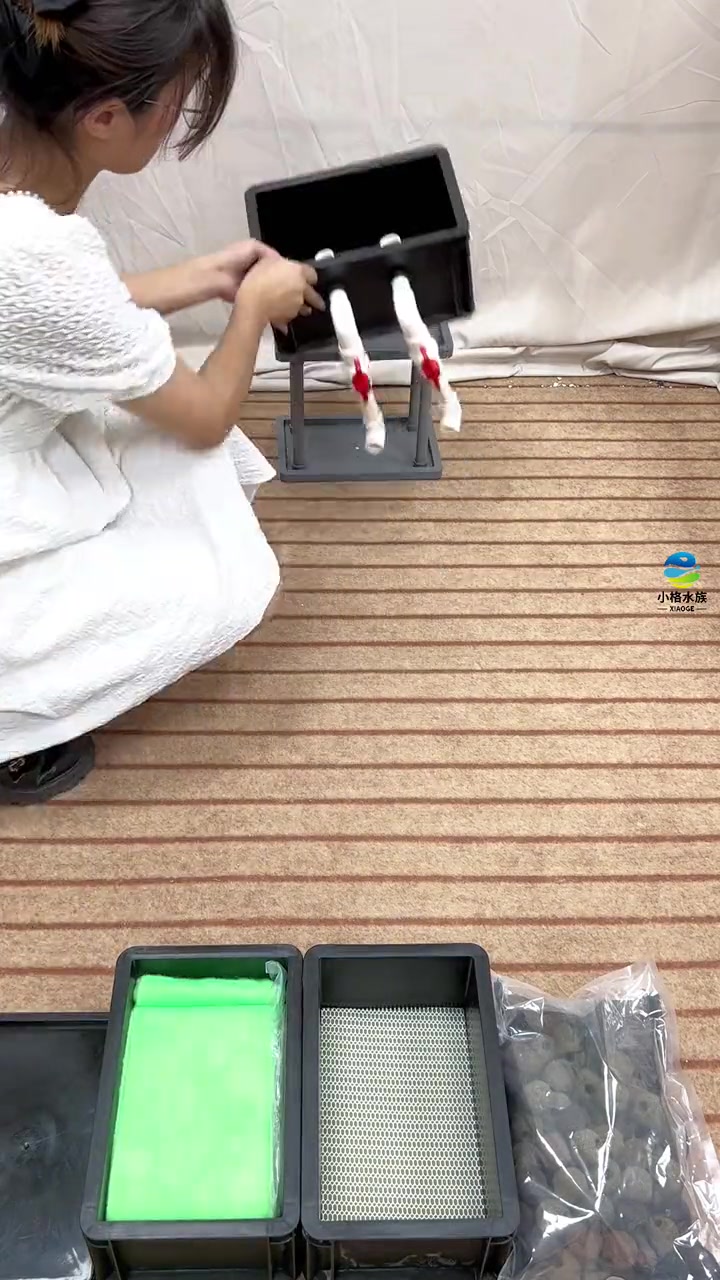 周转箱过滤黑色组装教程以及滤材摆放的最佳方案~ 水族 观赏鱼 周转箱过滤 鱼池过滤 养鱼日