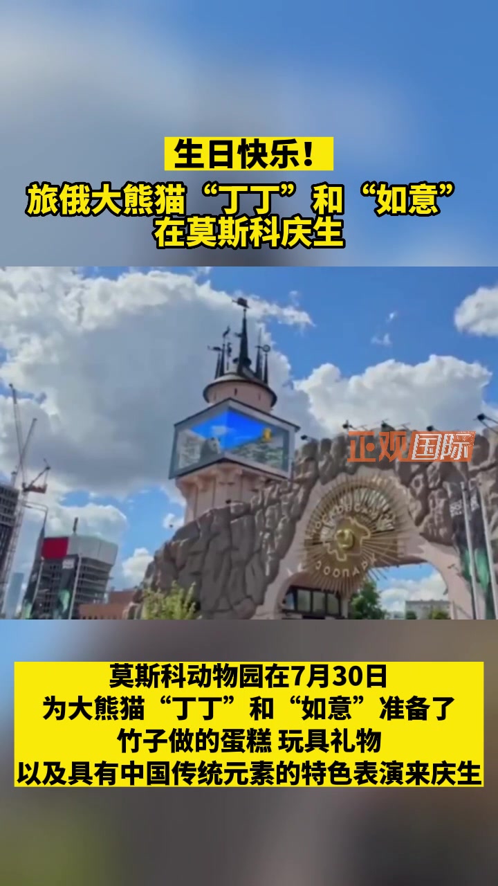 视频|生日快乐!旅俄大熊猫“丁丁”和“如意”在莫斯科庆生
