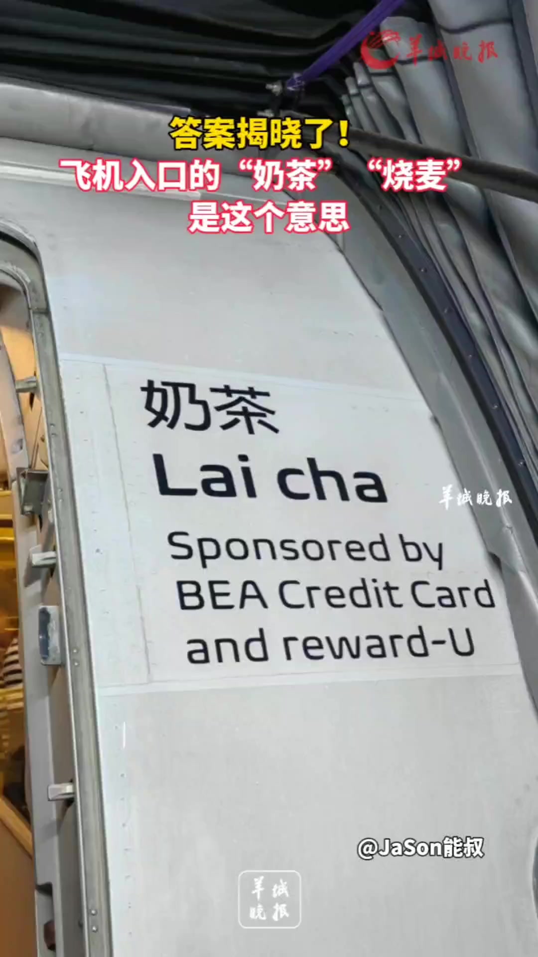 答案揭晓了!飞机入口的“奶茶”“烧麦”是这个意思