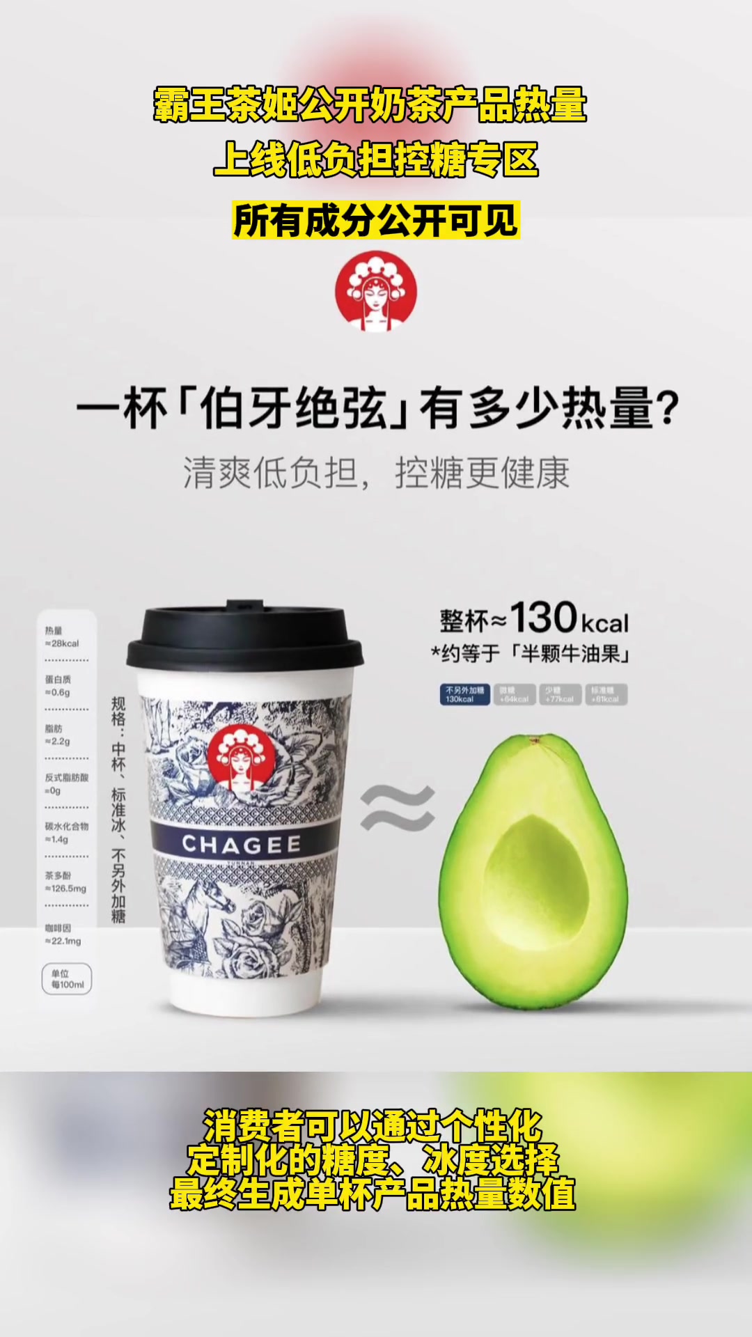 霸王茶姬公布六款产品热量,预告上线热量计算器 霸王茶姬热量公布 霸王茶姬无植脂末