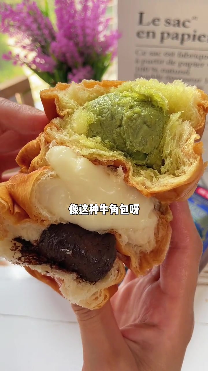 桃李面包 真的是国货之光!松松软软的牛角包,满满的爆浆夹心!三种口味都超好吃 牛角包 面包