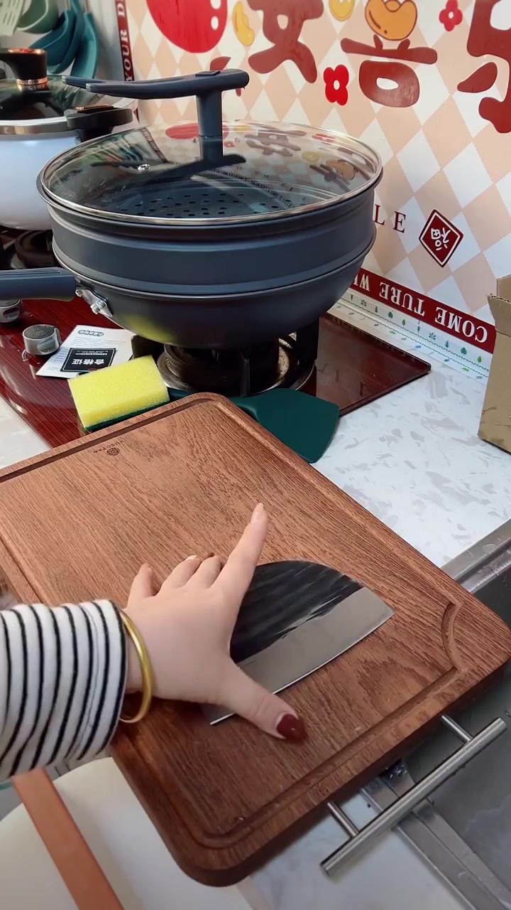 原森太春季爆款古法手工锤纹锻打斩切两用刀菜刀家用剁肉刀斩骨刀左下角小黄车可以下单