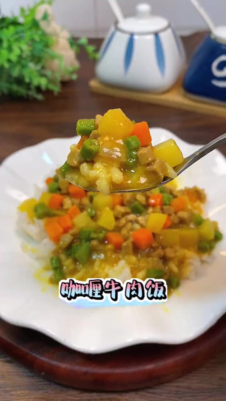 这样做的咖喱豆角肉末饭,孩子轻松吃完一大碗 儿童美食 咖喱饭 豆角