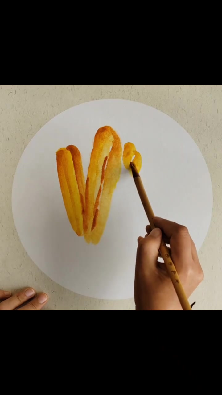 水墨画 儿童国画水墨画课题《油条》