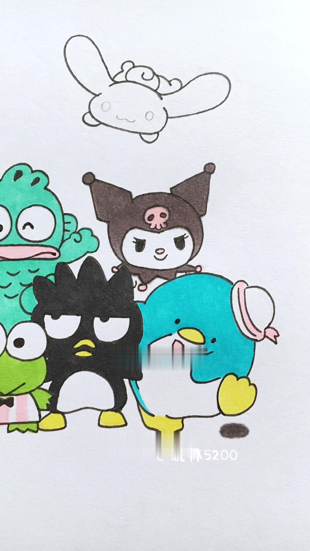 三丽鸥全家福简笔画(附线稿)