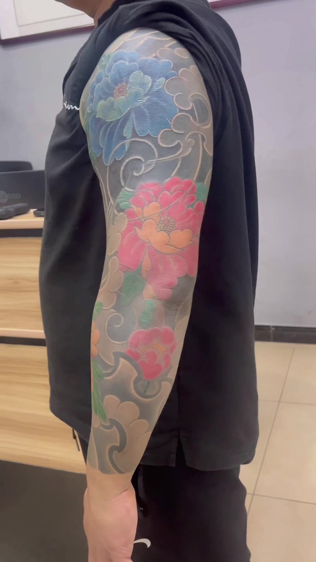 花臂#花臂纹身 #日式老传 #遮盖旧纹身 #