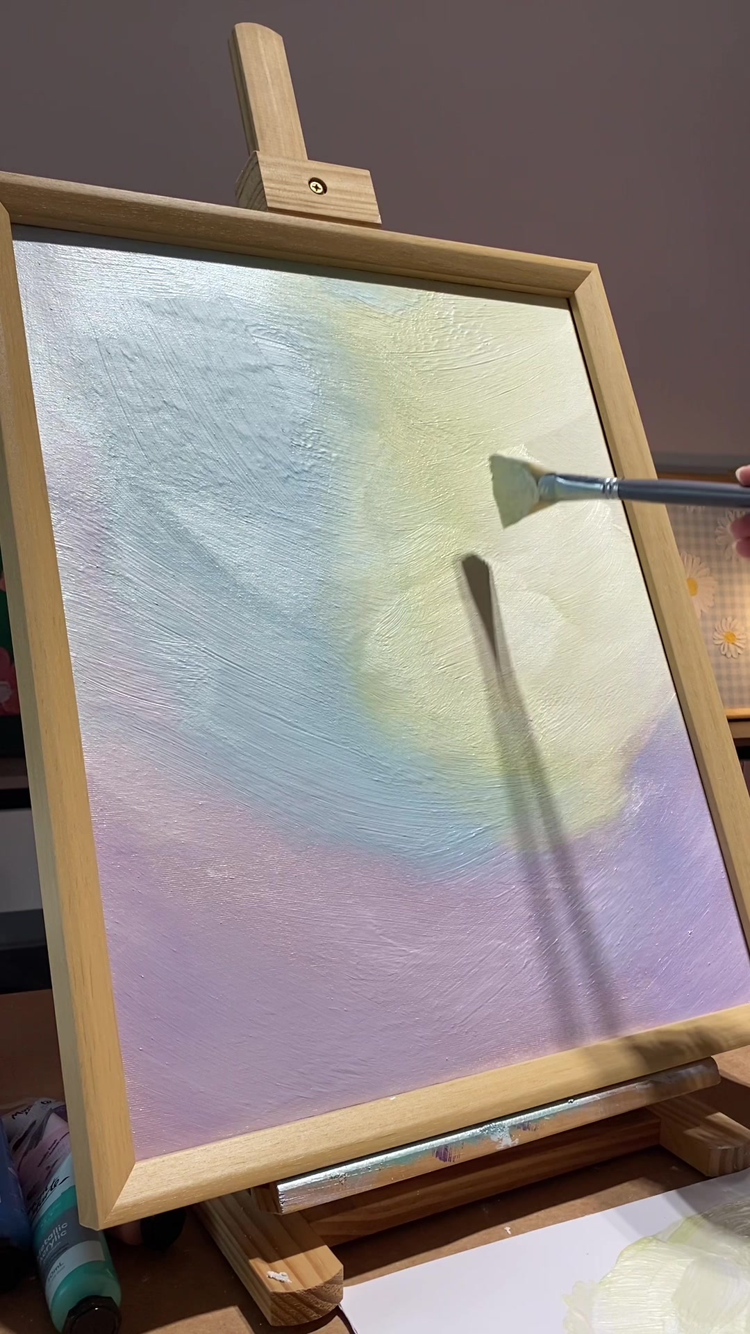 梦幻鲸鱼丙烯肌理画