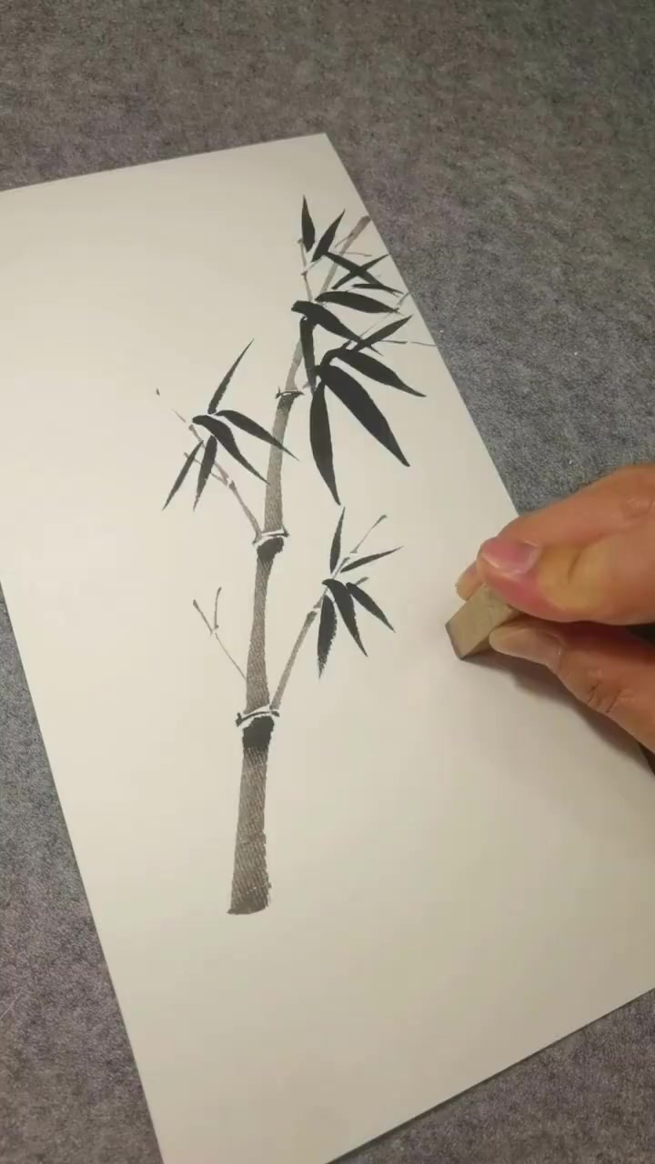 竹子简笔画 简单易上手的墨竹,画起来!