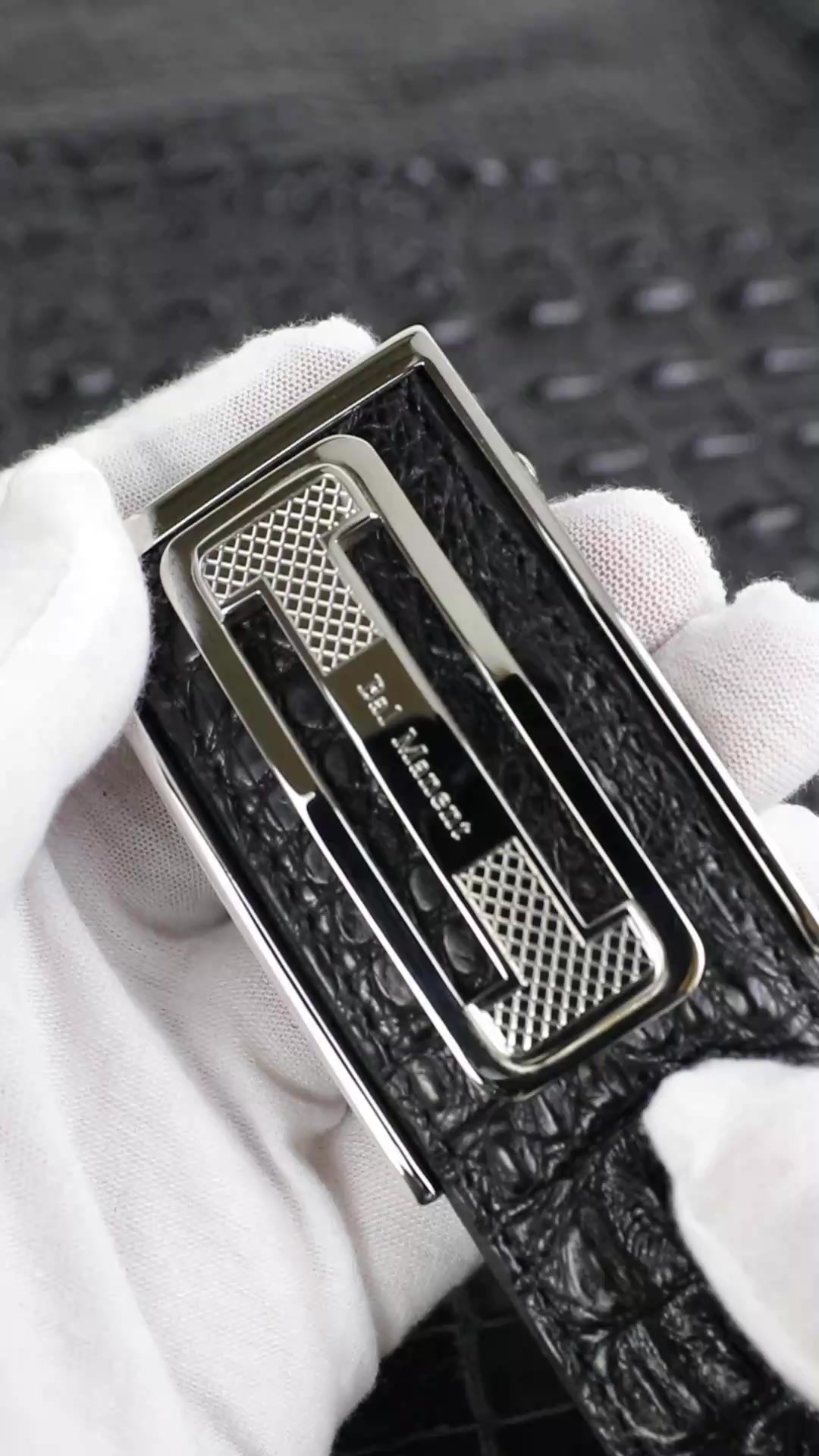 巴玛特男士时尚轻奢鳄鱼皮腰带