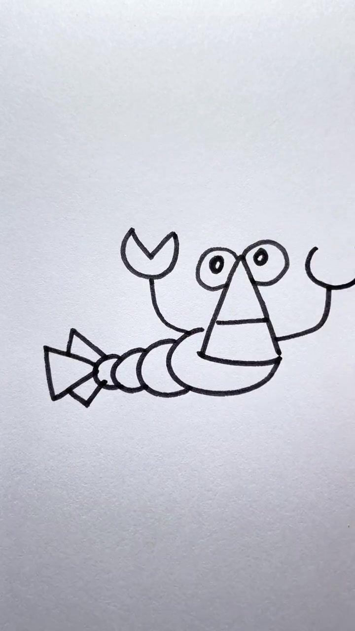 小龙虾这样画,秒会!一起学画画 亲子简笔画 简笔画 一学就会的简笔画 一学就会系列