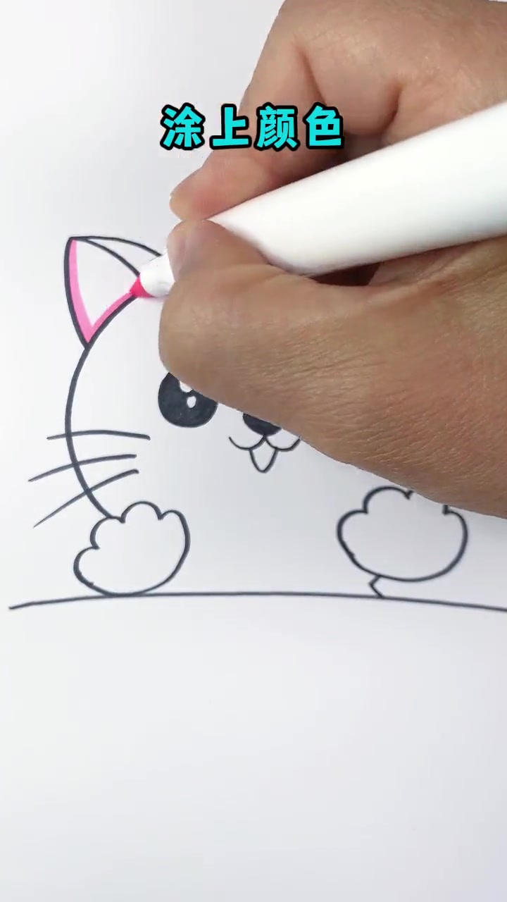 小猫咪来了,萌宠涂颜色你会了吗?画画 简笔画