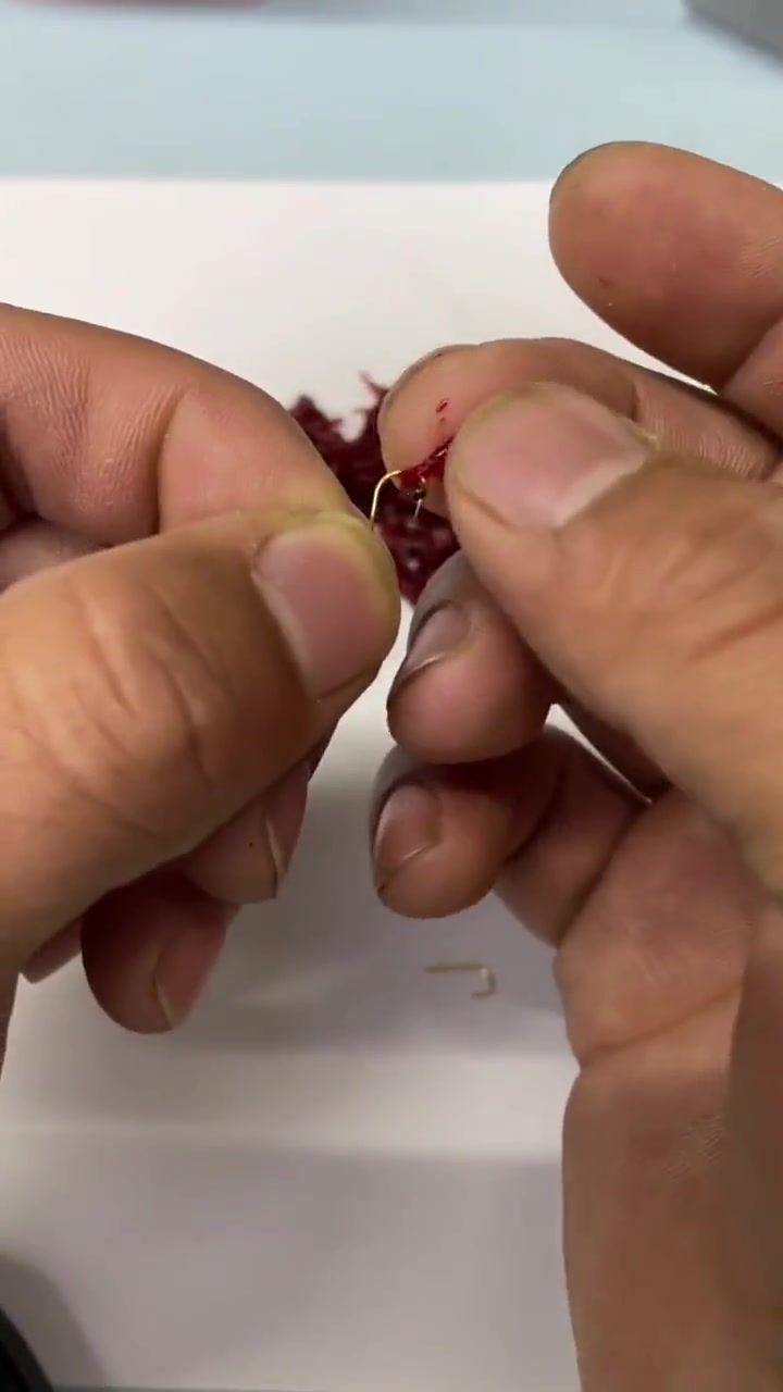 常用几种红虫挂钩方法 渔具 野钓 红虫钓鱼