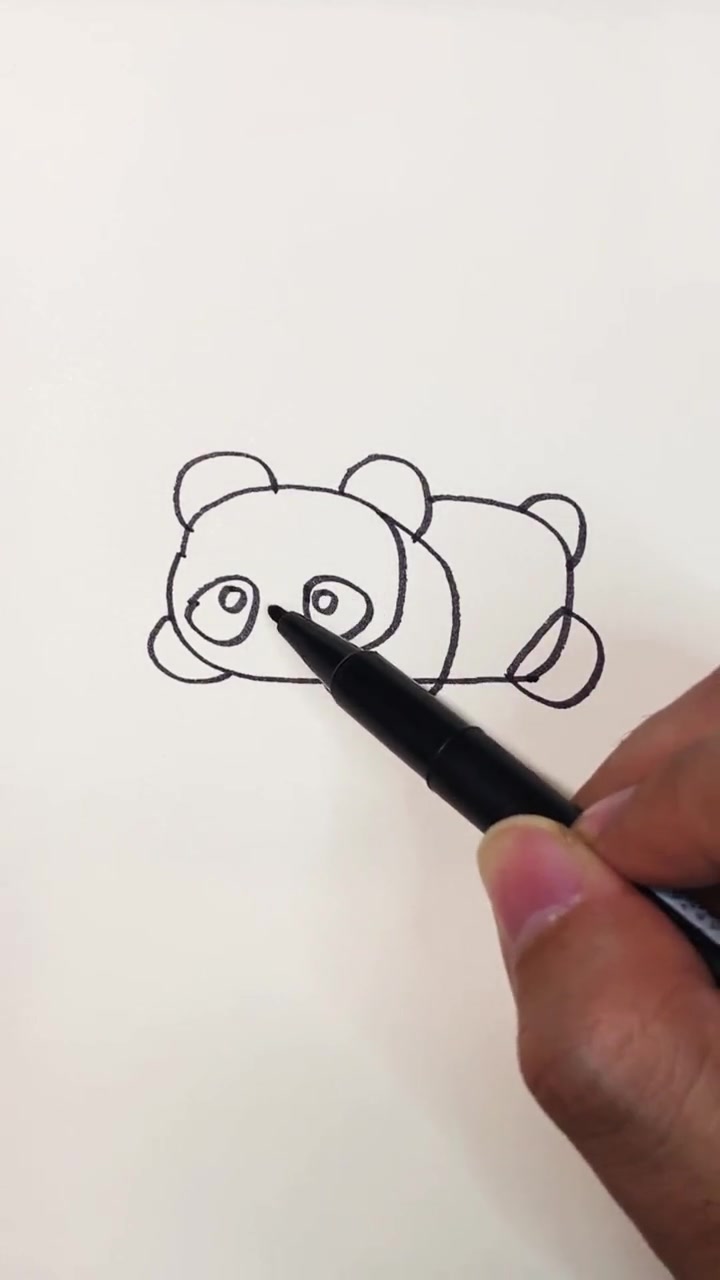 超级简单熊猫画法学不会你来打我 创作 熊猫画 儿童简笔画