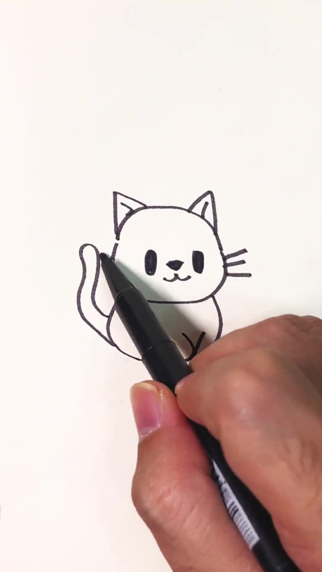 超简单小猫的画法 创作灵感 猫的画法 儿童简笔画教程