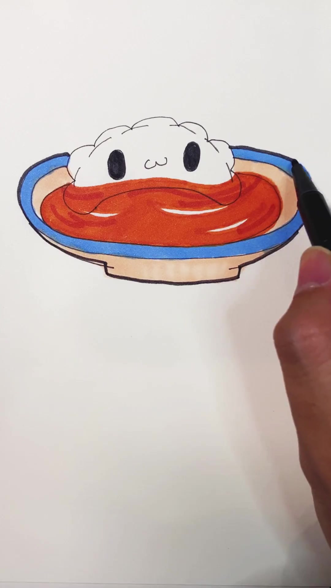 超简单饺子的画法 创作灵感 冬至吃饺子 儿童简笔画