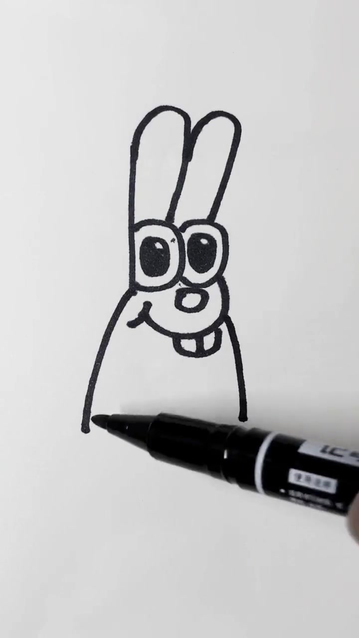 创作灵感 儿童简笔画 创意简笔画 小白兔这样画超简单