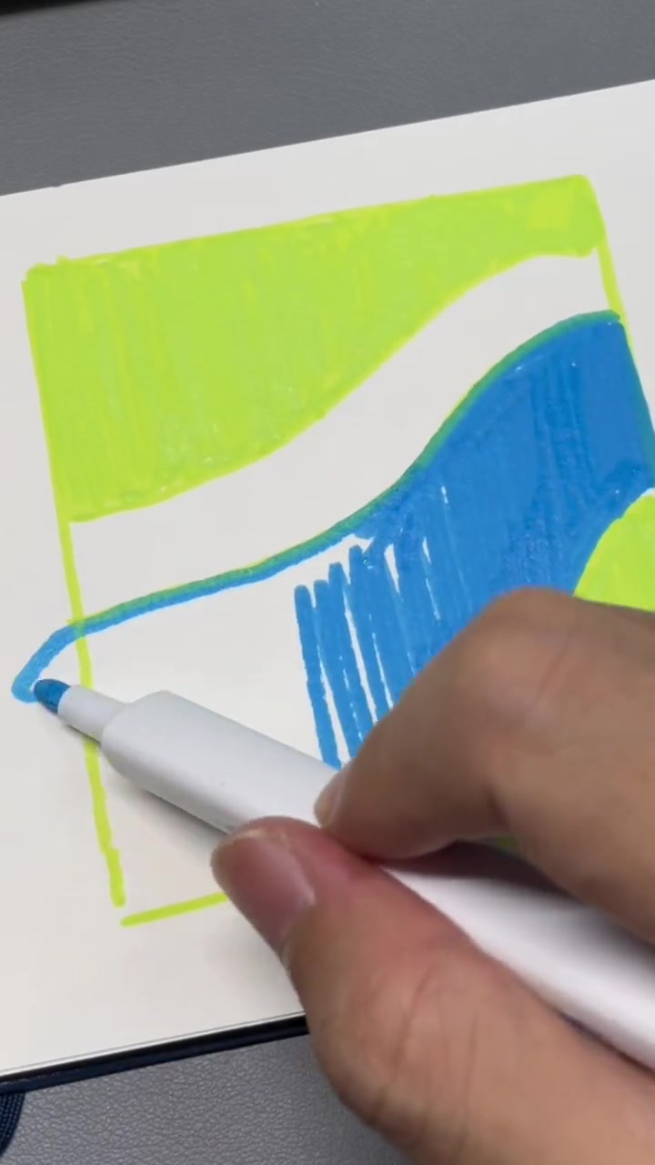 一学就会,小溪风景画 简笔画 一学就会 每日一画 零基础绘画 马克笔