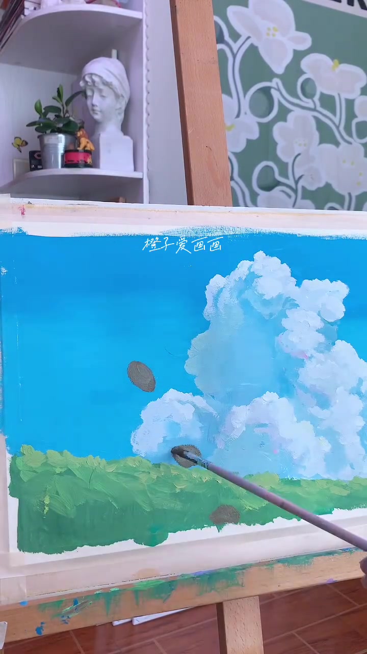水粉画 治愈系水粉画步骤 宫崎骏的夏天手绘