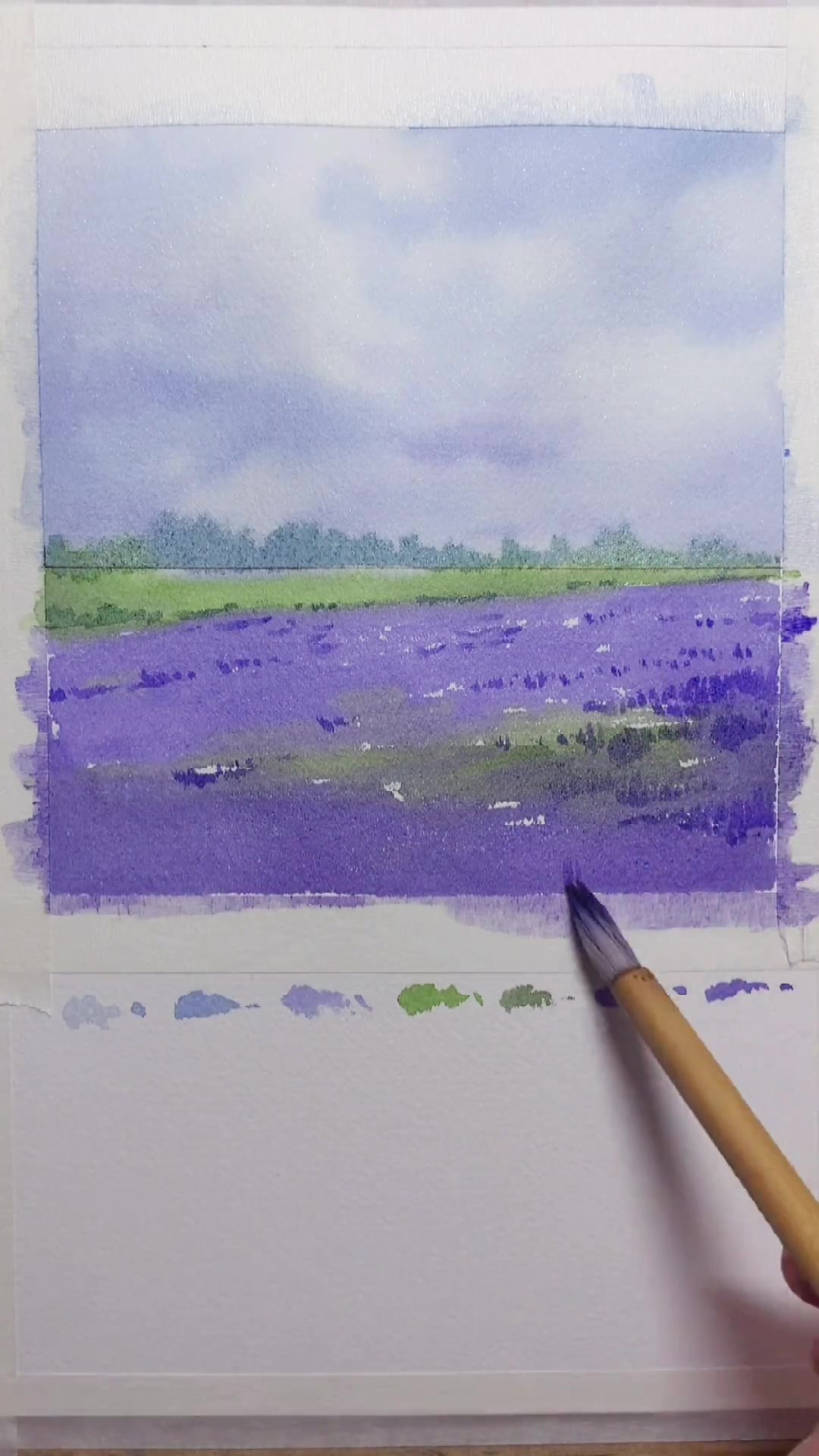 一起来画吧!水彩 水彩教程 水彩风景 水彩画 绘画过程