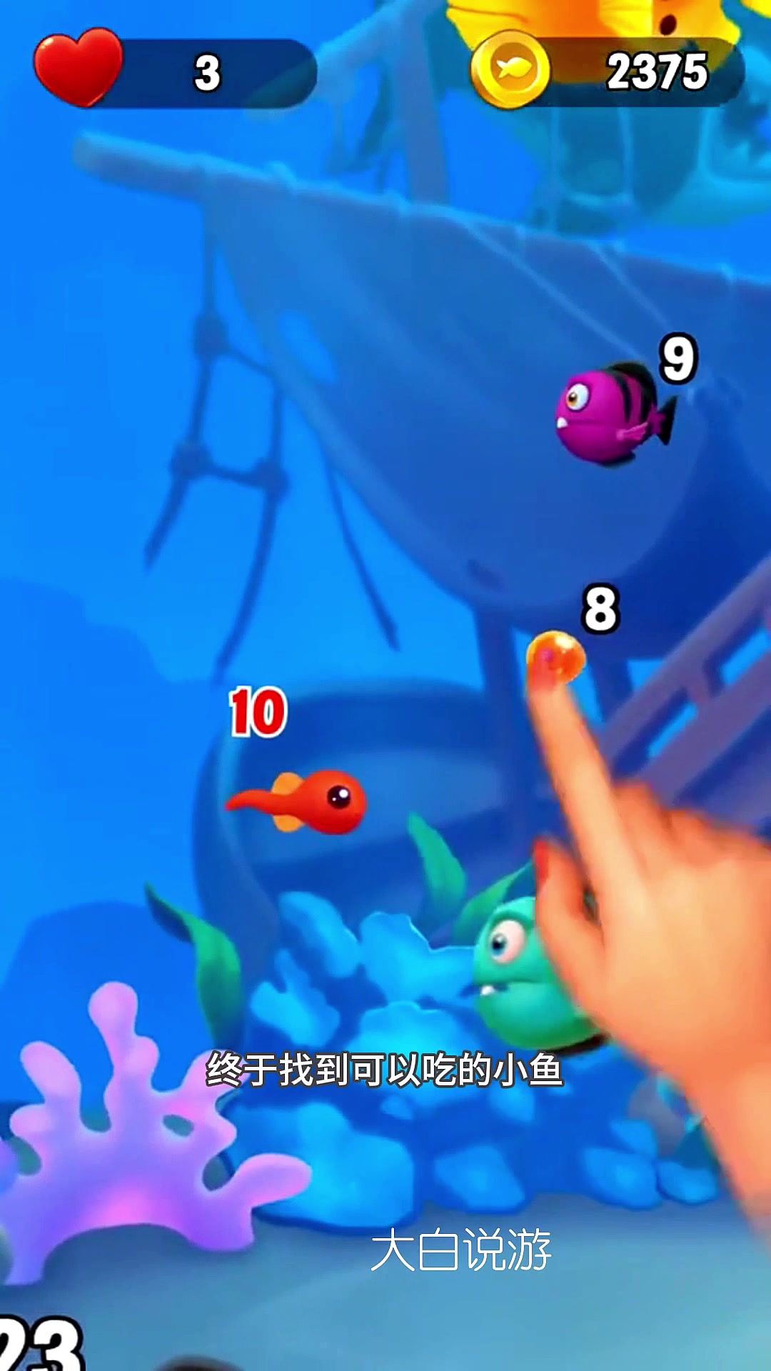 大鱼吃小鱼之大战紫色鲨鱼