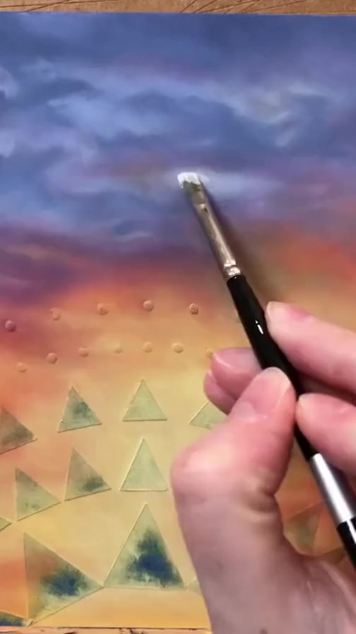 渐变色的天空 美术生 绘画 美术