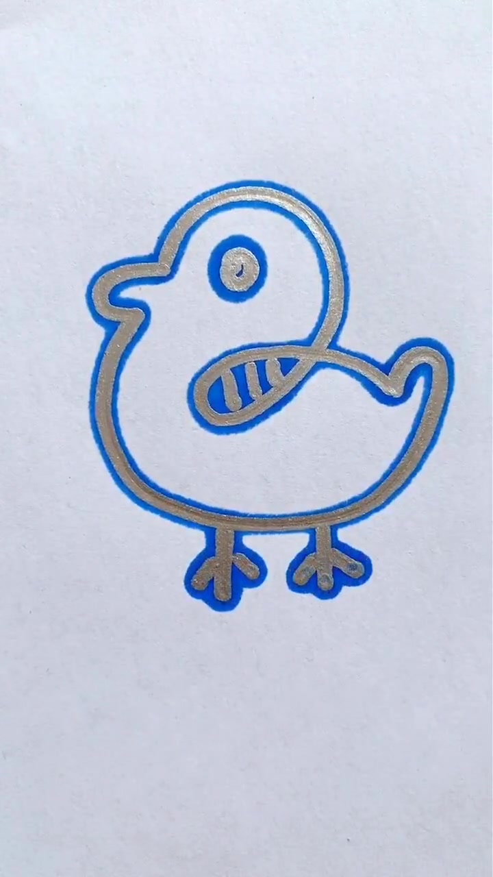 这个口诀画出可爱的小鸭子