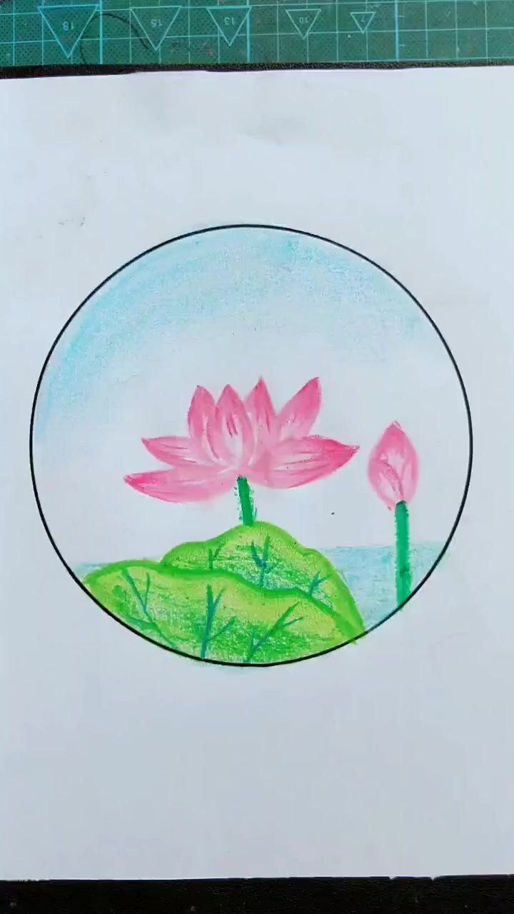 油画棒画荷花