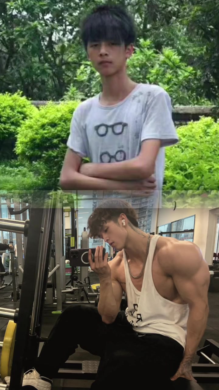 评论区留下你们的10年前图片,我看看有多帅 健身 要做一个猛男 肌肉