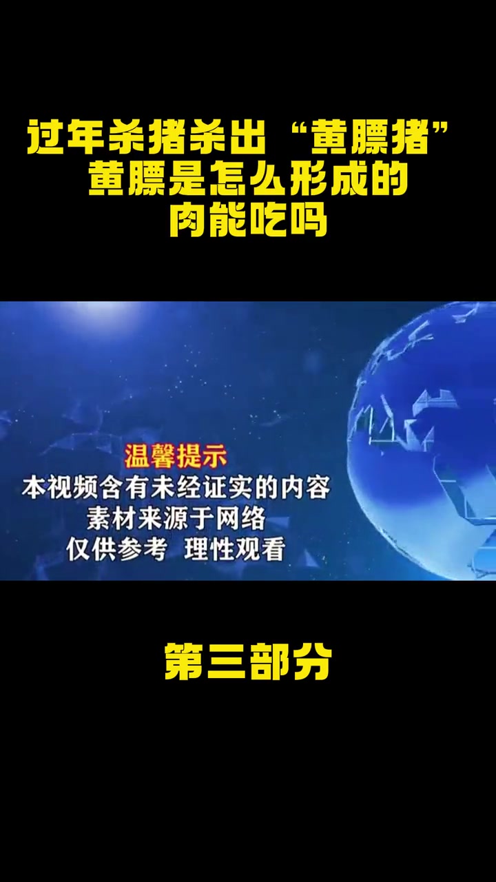 过年杀猪杀出“黄膘猪”,黄膘是怎么形成的?肉能吃吗?猪肉 黄膘猪 黄膘