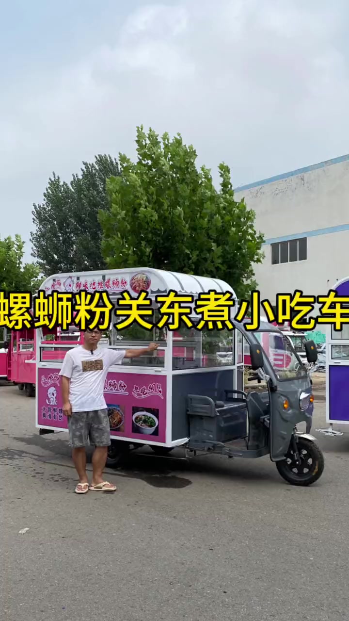 预算低就来看这款小车!一个人摆摊正合适。设计上灯箱也很漂亮。早餐、快餐、炸串、烧烤、关东煮