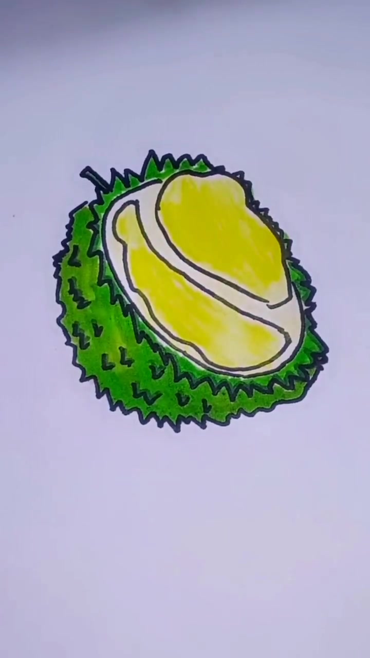 一起学画画 一学就会的简笔画 育儿简笔画 榴莲简笔画